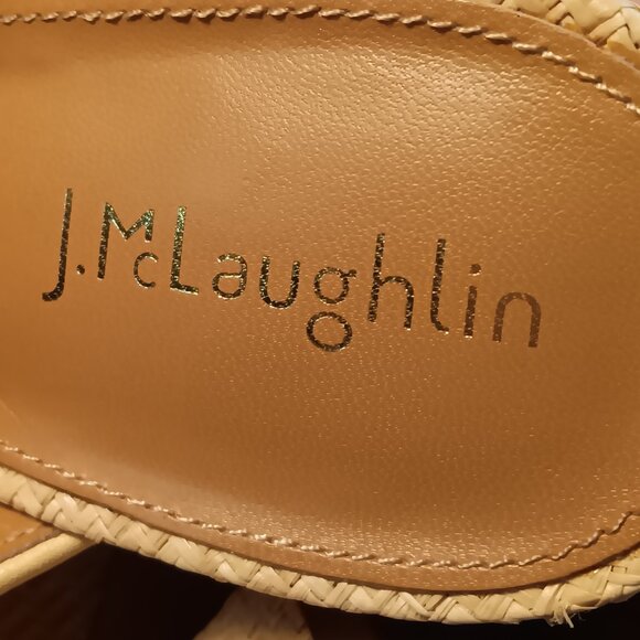 J. McLaughlin women's 'Tribeca' Raffia Heeled Slide Sandal sz 8 M - Picture 10 of 12